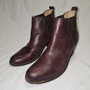 FRYE Jackie Gore Booties - Brown Leather Western Boots Sz 7.5
